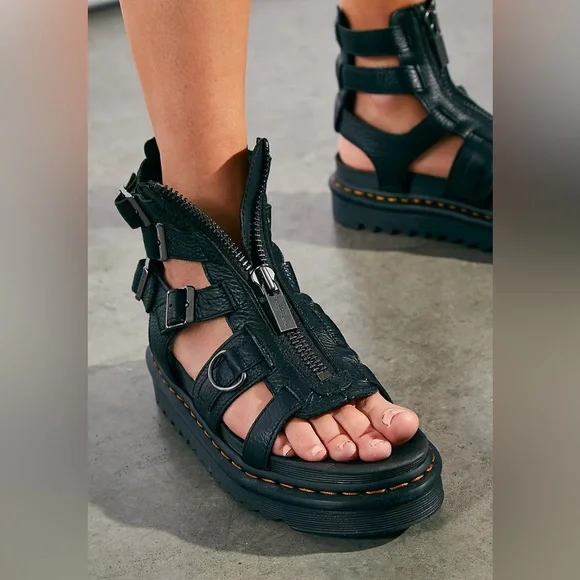 New Dr Marten Olson Sandals Black size 7 NEW - Picture 2 of 14